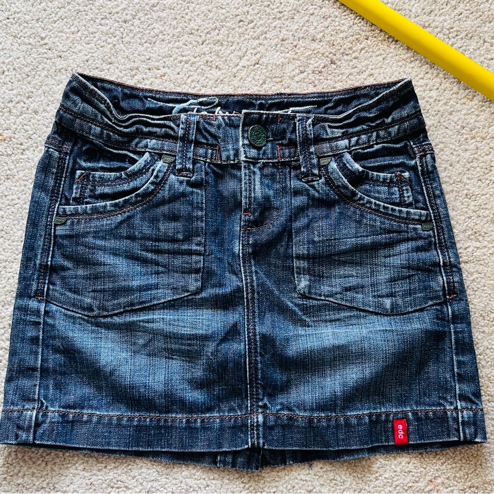Vintage 90s comeback! - Esprit Dark Blue Denim Mini Skirt
